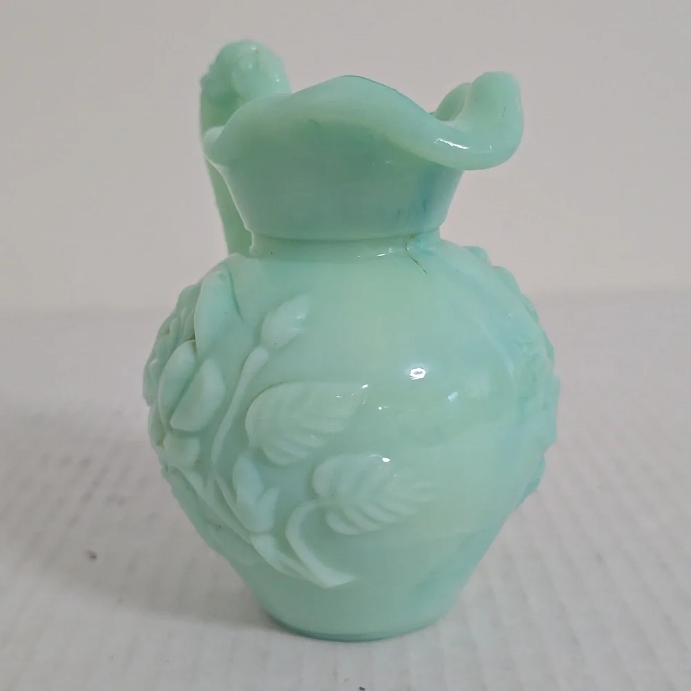 Vintage Avon Mint Green Milk Glass Vase